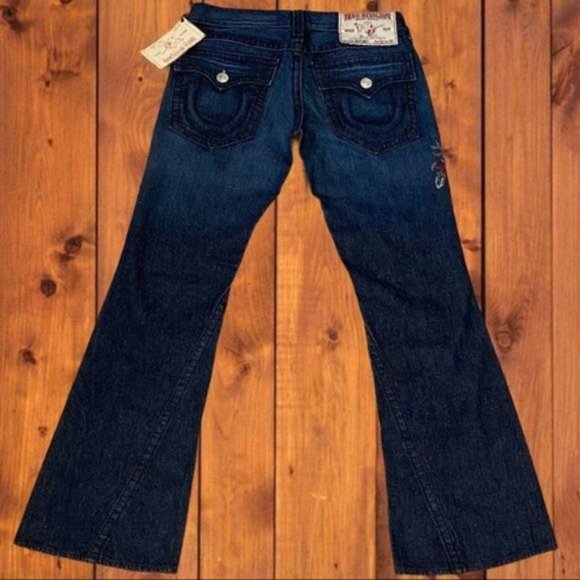 True Religion Joey Big T High Rise Wide Leg Flare - Picture 2 of 6